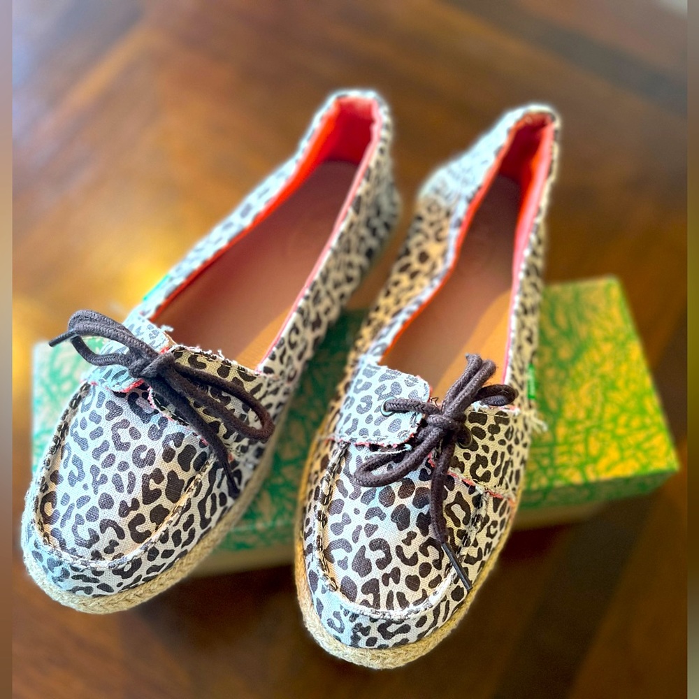 Sanuk Kariba Animal Print Slip On Boat Shoes